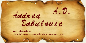 Andrea Dabulović vizit kartica